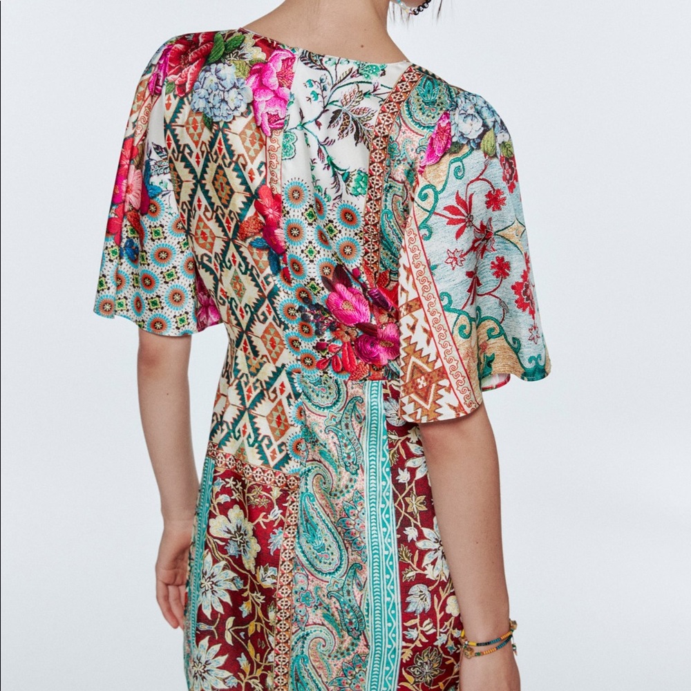 Zara Patchwork Print Mini Dress - image 6